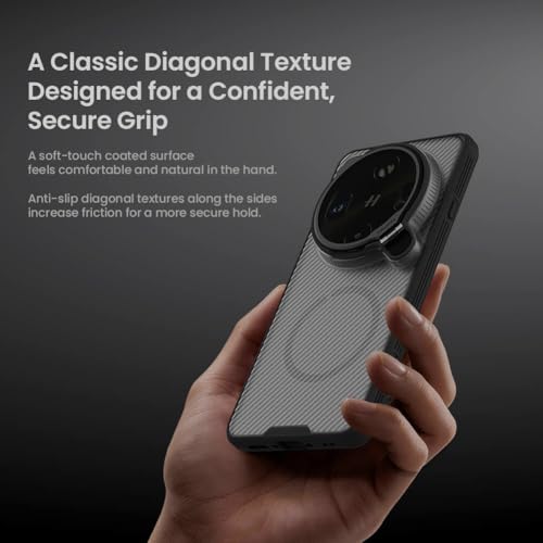 Image of Nillkin Case for Oppo Find X9 Ultra (6.82 inch Inch) CamShield Prop Magnetic Flip Style Transparent Lens Camera Protect Mobile Holder TPU + PC Transparent Black Color
