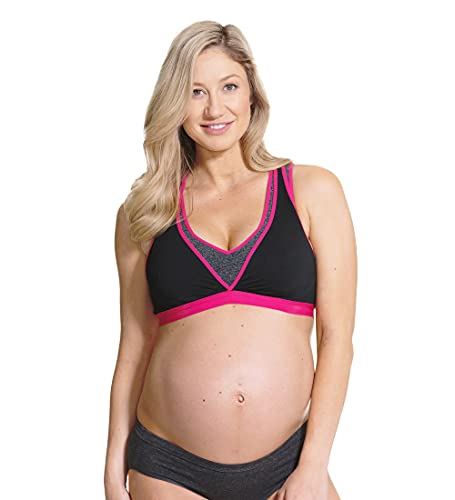 Cake Maternity Lotus Pumping Bra Hands Free, Maternity Sports Bra, X-Large, Fuchsia