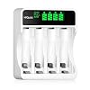 HiQuick AA AAA Battery Charger with LCD,4 Bay AA AAA Rechargeable Battery Charger Fast Charging 2 Input Methods Slots…