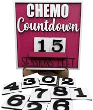Cancer Treatment Countdown Home Decor Wood Sign with Stand, Chemo Tiered Tray Freestanding Display, Thoughtful Gift for Cancer Warriors, Inspirational No One Fights Alone Survivor (Pink)