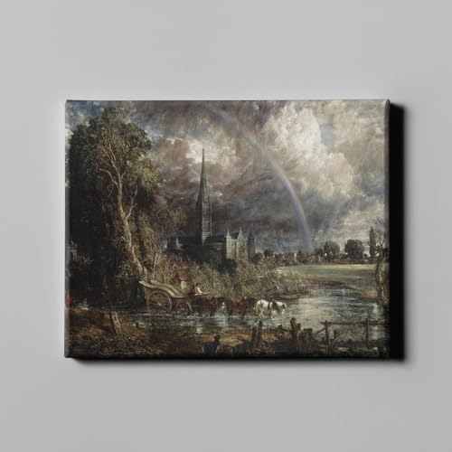 Salisbury Cathedral Storm par John Constable superbe grande toile finition galerie d'art