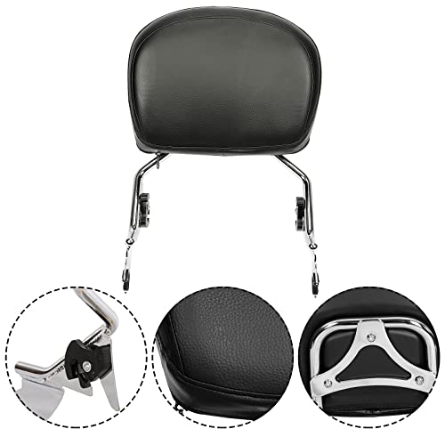 ECOTRIC Detachable Passenger Backrest Sissy Bar Compatible with 2009-2024 Harley Touring Road King Street Glide Road Glide Electra Glide Rear Pad Chrome by ECOTRIC - Image 5