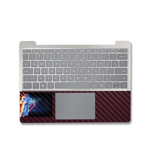 Image of MightySkins Carbon Fiber Skin Compatible with Microsoft Surface Laptop Go 3 (2023) Full Wrap Kit - Glow Football | Protective, Durable Textured Carbon Fiber Finish | Made in The USA