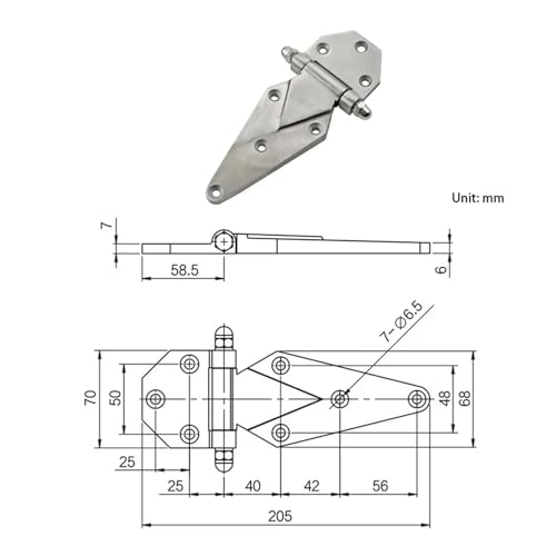 Charnière robuste inox 304 résistant aux vibrations pour camion - 3