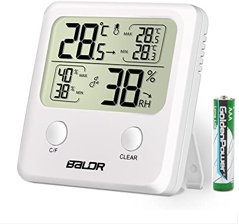 LXSZRPH Digital Hygrometer Indoor Thermometer Room Thermometer and Humidity Gauge with Temperature Humidity Monitor Max Min Records Ideal for Office Room Greenhouse (1)