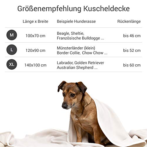 Doctor Bark | kuschelige Hundedecke waschbar bis 95°C, hygienische, weiche Fleecedecke für Sofa und Hundebett, Flauschige Haustierdecke - Made in Germany (XL - 140x100 cm/Hellbeige)
