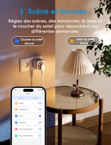 Meross Prise Connectée (Type E), 16A Prise WiFi Compatible avec Alexa et Google Home, Prise Consommation Électrique Intelligente avec Commande Vocale, Contrôle à Distance et Configuration Bluetooth – vue 7