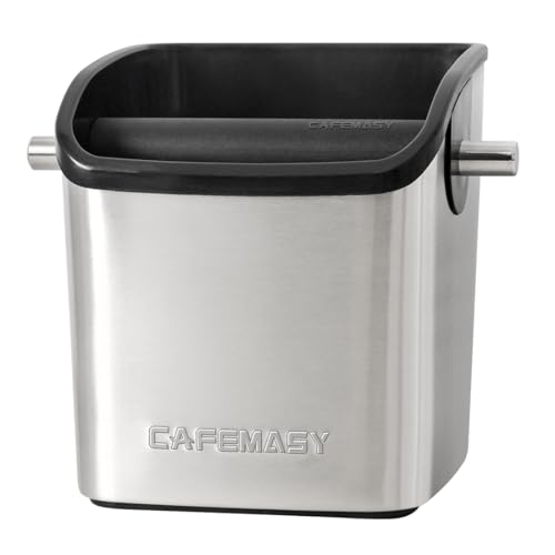 Espresso Puck Knock Box Accessories - Home Use Small Coffee Knock Box Stainless Steel Dump Bin Barista Tools for Espresso Machine Bar Coffee Grounds