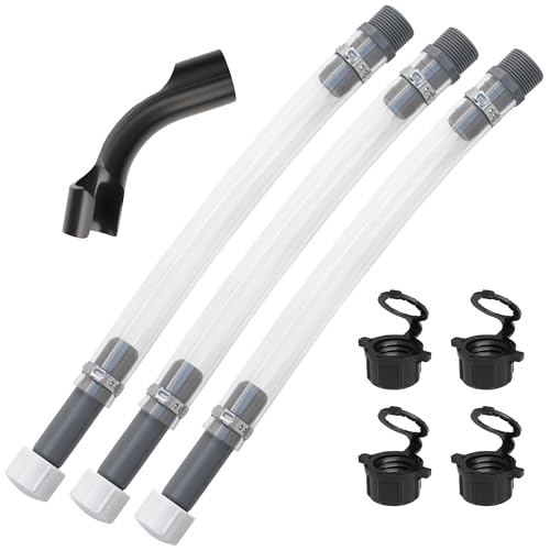 Seppicsa VP Gas Can Hose, 3 PCS Racing Fuel Jug Hose with 1 PCS Bender and 4 PCS Vent Caps Replacement for Jegs's Racing Fuel Jug 3/5/5.5 Gallon Gas Cans Motorsport Container