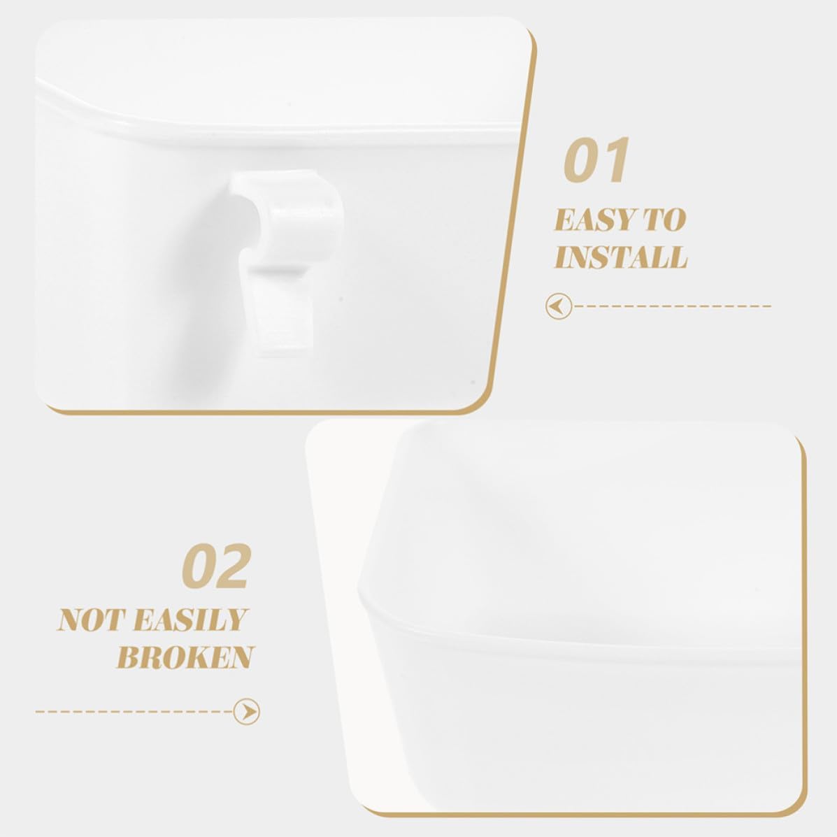 Baluue 4pcs Hanging Pet Feeding Bowls for Cats Dogs and Bunnies, Plastic Convenient Snack and Water Holders for Wire Cage and Kennel Use, White Sturdy Small Animal Bowls