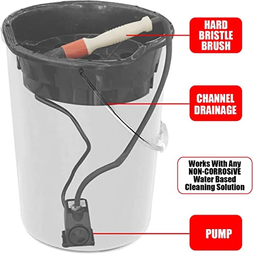 Big Red Axh-Ppw5Gr Torin 5 Gallon Capacity Portable Plastic Automotive Parts Washer Cleaner To Degrease Small Parts And Tools, Black #TOP4