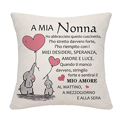 Bommex Nonna Regalo da Grandfiglia Grandson Cuscino Copertura per...