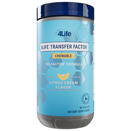4Life Transfer Factor Chewable Tri-Factor Formula -with Cow Colostrum and Chicken Egg Yolk Extracts - Citrus Cream Flavor - 90 Chewable Tablets 4Life Transfer Factor Chewable Tri-Factor Formula -with Cow Colostrum and Chicken Egg Yolk Extracts - Citrus Cream Flavor - 90 Chewable Tablets