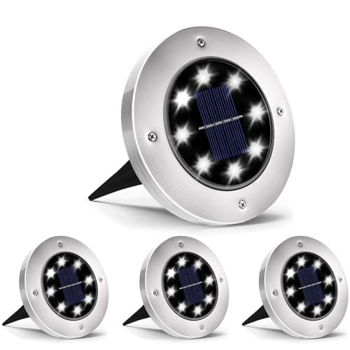INCX 4.6 inch Solar Lights for Outside, 4 Pack Solar Light Outdoor Waterproof, Garden Lights Landscape Lighting for Lawn Yard Deck Driveway Walkway White by INCX - Used condition - US$16.55