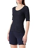 Tommy Hilfiger Damen Slim C-NK 1/2SLV Andere Strickoberteile, Metallic Baseball STP/Desert Sky, XXL