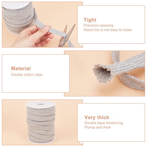 BENECREAT 27.34 Yards/25m Light Grey Flat Replacement Cotton Cords - Image 4