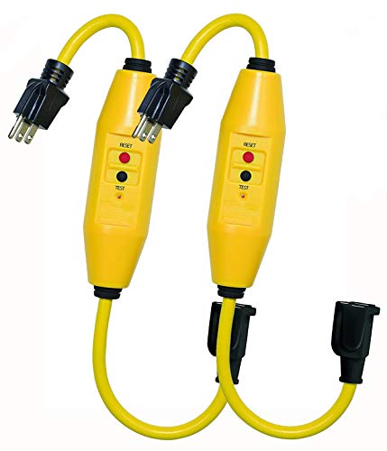 Tower 30438018 15A GFCI inline cord, 18in, 2-pack