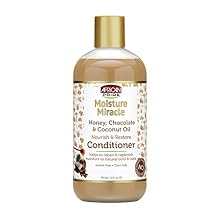 African Pride Moisture Miracle Honey, Chocolate & Coconut Oil Conditioner - Helps Repair & Replenish Moisture to Natural Coils & Curls, Nourishes & Restores, Sulfate Free, Color Safe, 12 oz