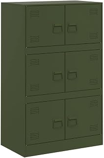 Aparador armario organizador cocina sala de estar salón oliva 67 x 39 x 107 cm acero verde 02_0036580