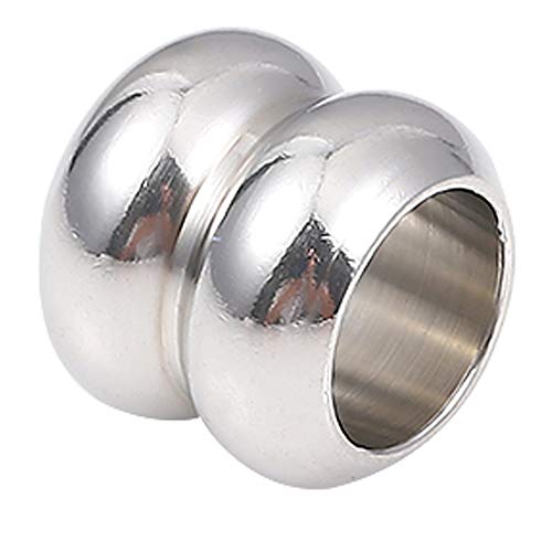 BEADIA Stainless Steel Spacer Beads 8x9mm Double Threaded Loose Charm Caps Beads for DIY Jewelry Making 10pcs with 6mm Hole