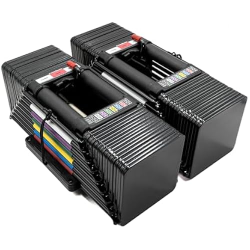 PowerBlock Elite USA 90 Pound Adjustable Dumbbells, Sold in Pairs, 5-90 lb.