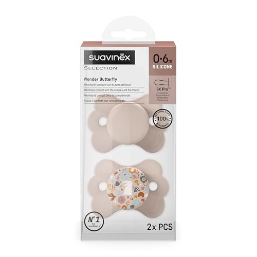Miniatura 2 de Suavinex, Pack De 2 Chupetes Con Tetina Fisiológica De Silicona Sx Pro, Tetina Simétrica, Plana Y Flexible, Para Bebés 0 6 Meses Y Recién Nacidos, Respeta El Desarrollo Bucodental, Wonderland Rosa
