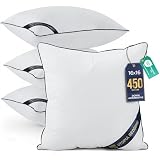 Utopia Bedding Throw Pillow Inserts (Pack of 4, White), 16 x 16 Inches Decorative Indoor Pillows for Sofa, Bed, Couch, Cushion Sham Stuffer