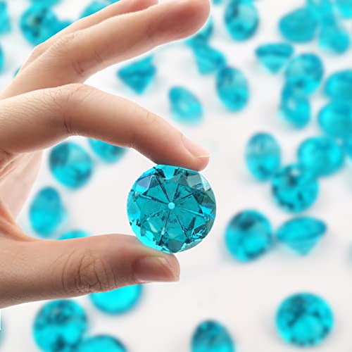 XHKDSYMC 100Pcs Clear Acrylic Diamonds 25mm Wedding Table Scatters Gemstones Confetti for Vase Fillers,Floral Decor,Bridal Shower Decorations,Home Centerpieces,Candle Display (Sky Blue) - Thumbnail 3
