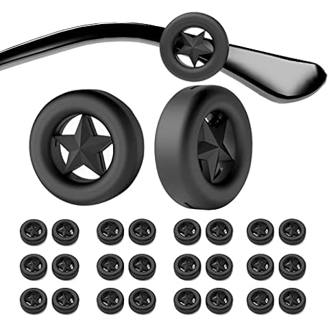 SMARTTOP Glasses Ear Grip-14 pairs Star Round Silicone Anti-slip Eyeglasses Ear Cushion Retainer for Kids Women Man-Sunglasses, Optical and Reading Eyeglasses Ear Hooks Accessories,(Black) Cover