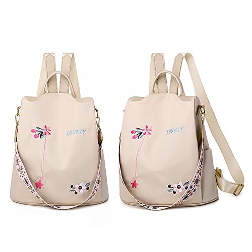 Pmuybhf Travel Bag For Men Carry On Women's New Simple Fashion One Shoulder Crossbody Dual Use Flower Print Embroidery Backpack #TOP2