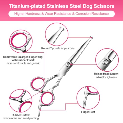 Kit de Tesoura para Cuidar de Cães Profissional Tesoura para Tosa de Aço Inoxidável 4CR para Cuidar