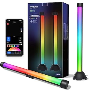 Smart RGB Light Bars, Gaming Lights with Scene and Music Sync Modes, RGBICW Ambient Lighting Work with Alexa, LED Light Bar for Room, TV, PC