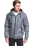 Quiksilver Herren Wasserdichte Kapuzenjacke Brooks 5K - Wasserdichte Jacke Für Männer, M Grey Heather, S, EQYJK03507