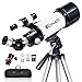 Télescopes pour Adultes, Enfants et Débutants,Télescope Astronomique avec 400/70mm Qui s’Applique à l’Observation de la Lune, Télescope Réfraction Portable avec Trépied Variable, Sac Spécialisé