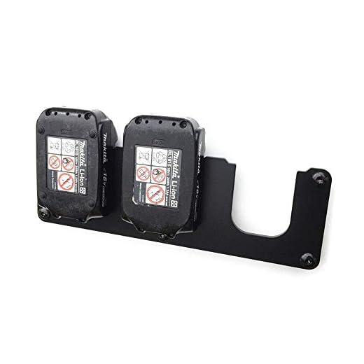 Premium Akku Wandhalterung 3-Fach, für Makita 14,4V & 18V Akkus - Extra starke Profi Ausführung aus 5mm massivem Stahl. Langlebig durch Plastpulverbeschichtung. + Befestigungsmaterial + Abstandshalter