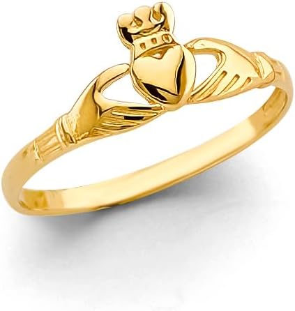 14k Yellow Gold Claddagh Ring