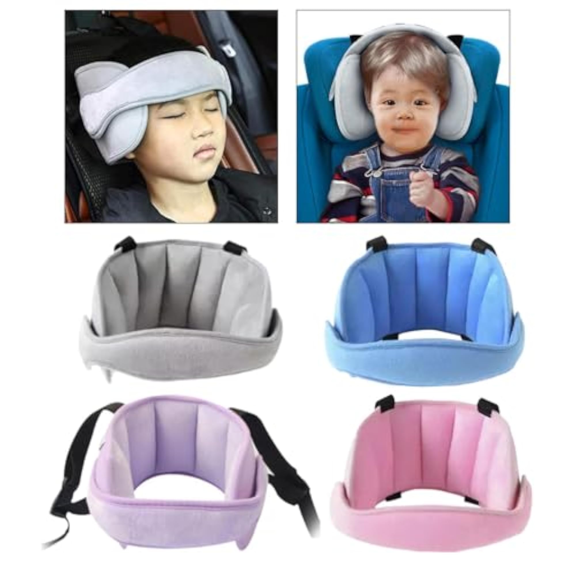 Adjustable Flexible Baby Head Strap in Gray