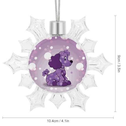 Pendentif flocon de neige caniche violet, cadeau déco de mariage - 3