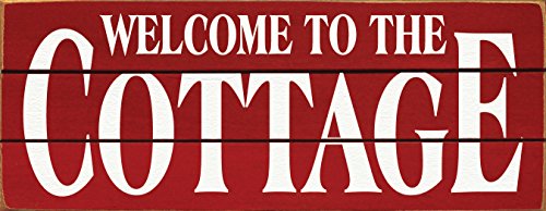 Slatted Wood Sign Welcome To The Cottage