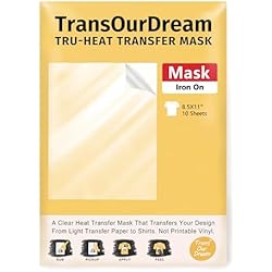 TransOurDream Heat Transfer Mask & Iron on Tape (10 Sheets, 8.5x11
