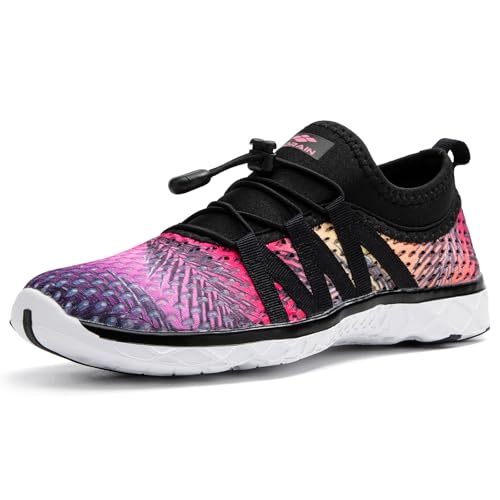 Aleader Women's Mesh Slip On Water Shoes — Black/Silver Metallic, Size 7.5 Amazon product photo