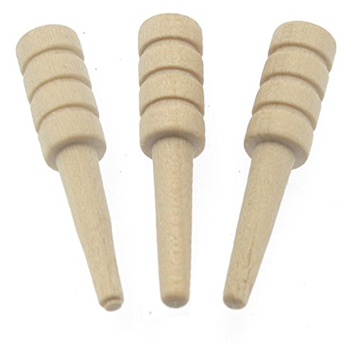 Pack of 3 grooved wooden cribbage pegs Natural Birch