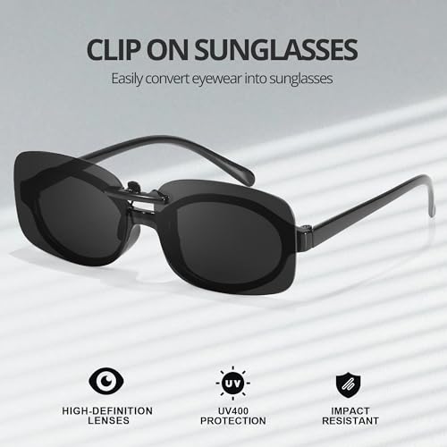 VIEWBETTER® 3PCS Polarized Clip On Sunglasses Over Glasses for Men Women UV Protection (Non-Flip Up) V3092