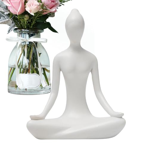 Vgvgaj Statua da meditazione, scultura in per meditazione yoga, statuette da meditazione, statuette e statue di yoga, decorazioni spirituali, decorazioni da tavolo per soggiorno e libreria