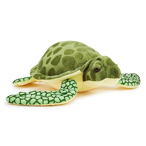 Zappi Co Children's 100% Recycled Realistic Lifelike Large Plush Toy - Soft & Cuddly Stuffed Animal for Boys and Kids (32cm Width) (Sea Turtle)