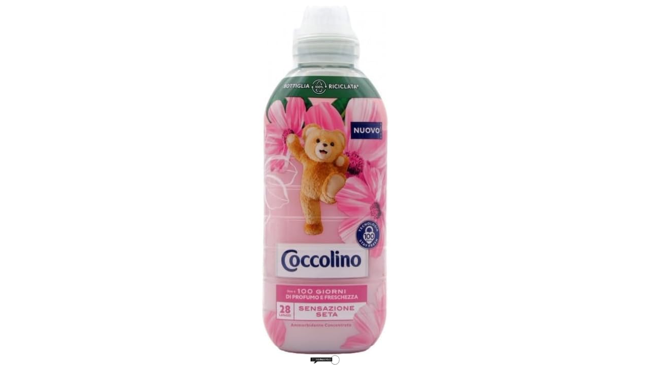 16 x Coccolino Ammorbidente Concentrato Sensazione Seta, ammorbidente concentrato per capi molto morbidi, 28 lavaggi, 645 ml, + portachiavi Italy Shop Service in omaggio