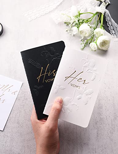Molekaus Vow Books For Wedding Vow Books Wedding Gift For Bride And Groom Vows Book His And Hers With 28 Pages-5.5 * 3.5 In Wedding Notebook With Gilded Font Set Of 2 （White And Black） #TOP4