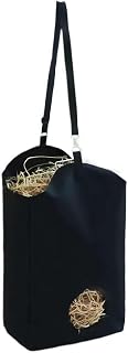 Horse Hay Bag with Mesh Sides - Oversized Easy-Fill Design with Snap Closure & Round Feed Hole, Ideal for Stables, Trail Rides and Transport