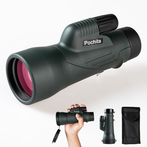 12x50 Monocular Telescope for Adults, High Powered ED Compact Monoculars Portable Handheld Telescope with BAK4 Prism FMC Lens, Waterproof Monoculars for Bird Watching Hiking Hunting Traveling Camping by Pochita Global - Used condition - CA$55.88