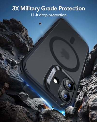 Image of ESR for iPhone 17 Case, Camera Control Cover, Compatible with MagSafe, Shockproof Military-Grade Protection, Magnetic Phone Case for iPhone 17, Classic Hybrid Case, Frosted Black